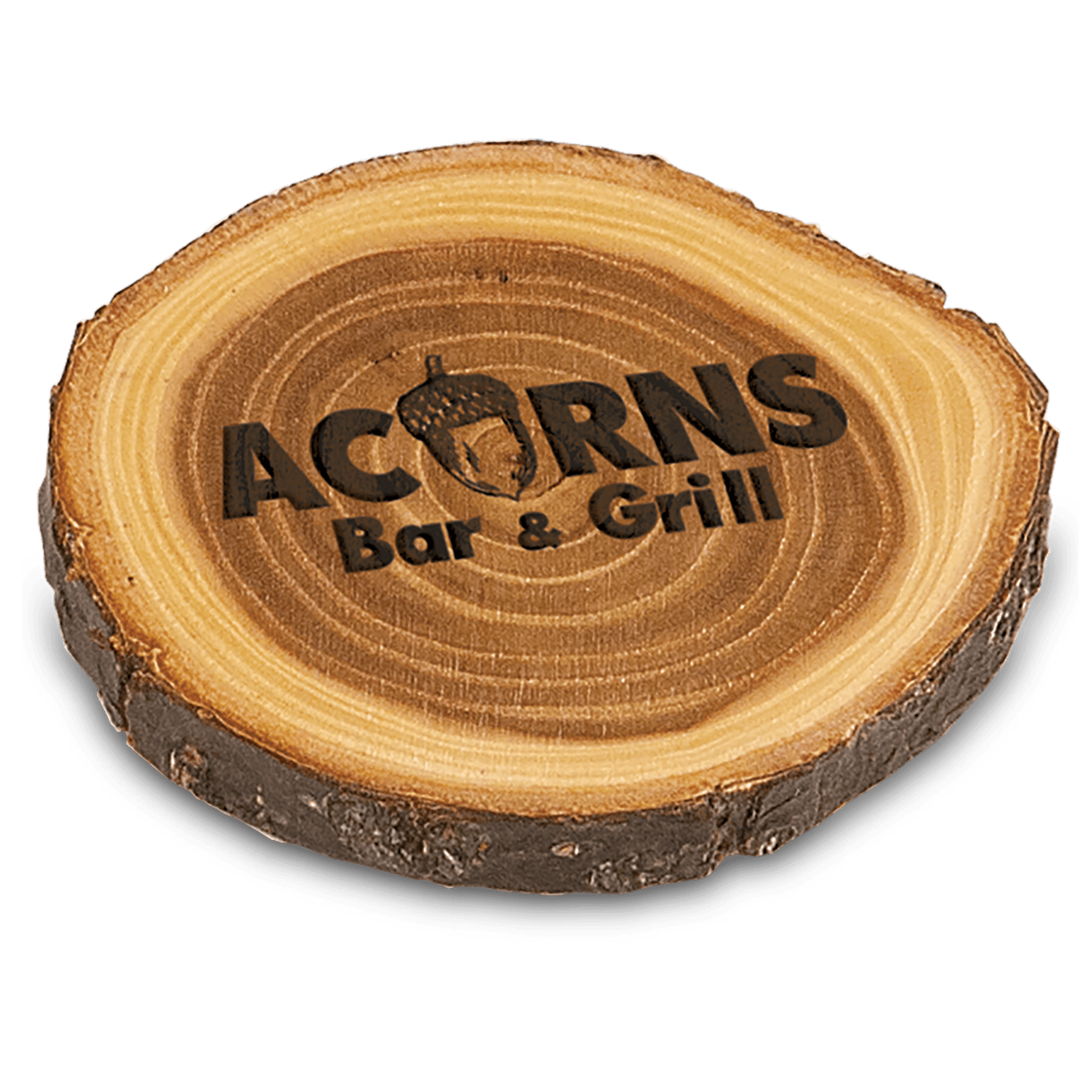 4 in. Old West Log Elmwood Coaster — catalog reference 1836