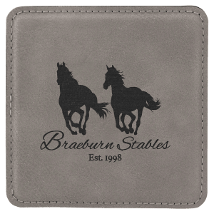 4 x 4 in. Square Gray Leatherette Coasters — catalog reference 1886