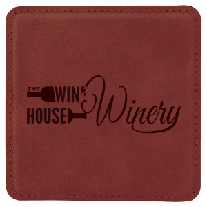 4 x 4 in. Square Rose Leatherette Coasters — catalog reference 1885