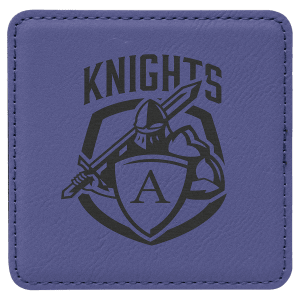 4 x 4 in. Square Purple Leatherette Coasters — catalog reference 1888