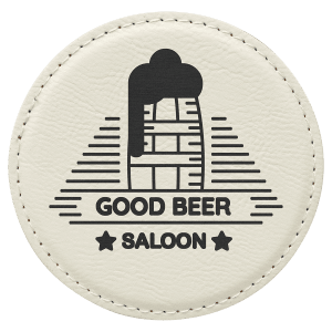 4 in. Round White Leatherette Coasters — catalog reference 1904
