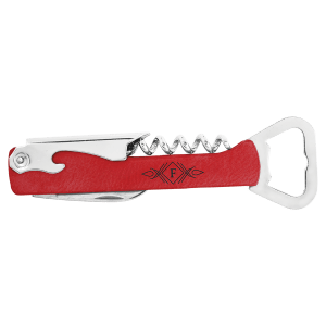 Red Leatherette Wine Bottle Opener — catalog reference 1634