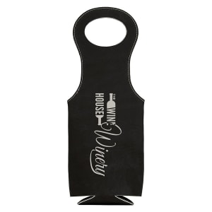 Black / Silver Leatherette Wine Bags — catalog reference 1839