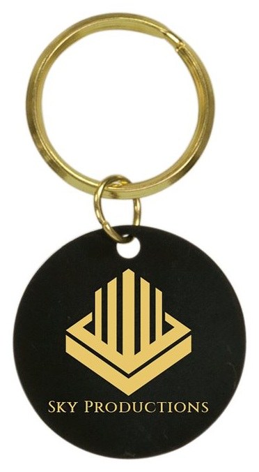 1 1/2" Black Blank Circle Keychain — catalog reference 795