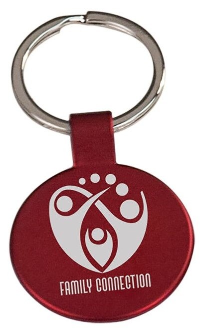 1 1/2" Red Round Keychain — catalog reference 811