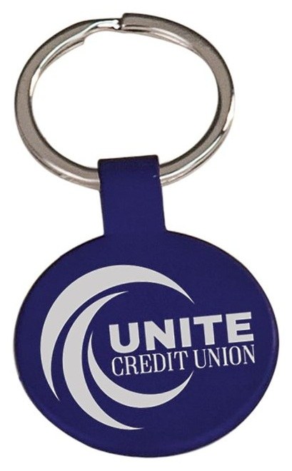 1 1/2" Blue Round Keychain — catalog reference 812