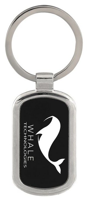 1 1/8" x 1 7/8" Black Rectangle Keychain — catalog reference 803