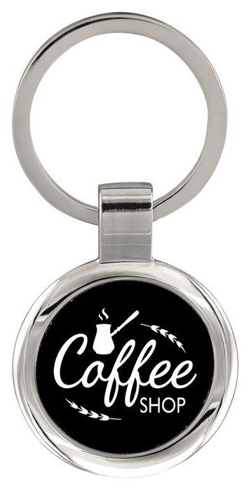 2 1/2" Black Round Keychain — catalog reference 805