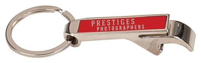 2 1/2" Red Bottle Opener Keychain — catalog reference 814