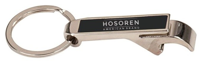 2 1/2" Black Bottle Opener Keychain — catalog reference 813