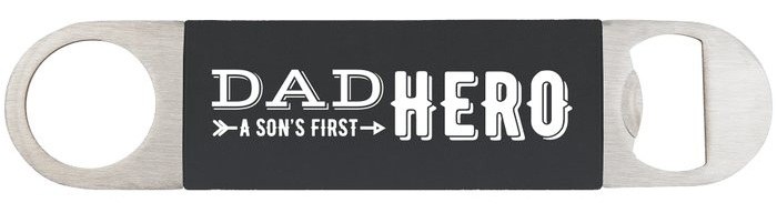 1.5 x 7 in. Bottle Opener with Silicone Grip black/white — catalog reference 889
