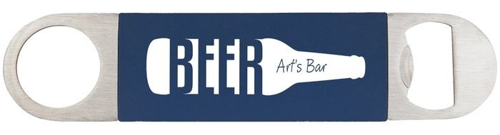 1.5 x 7 in. Bottle Opener with Silicone Grip navy/white — catalog reference 892