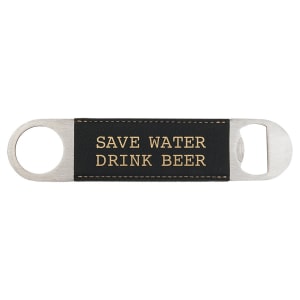 1 1/2 x 7 in. Black / Gold Leatherette Bottle Openers — catalog reference 1865