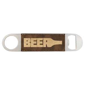 1 1/2 x 7 in. Rustic / Gold Leatherette Bottle Openers — catalog reference 1859