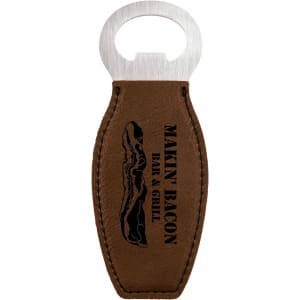 4 5/8 in. Dark Brown Magnetic Rounded Leatherette Bottle Openers — catalog reference 1874