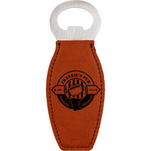 4 5/8 in. Rawhide Magnetic Rounded Leatherette Bottle Openers — catalog reference 1872