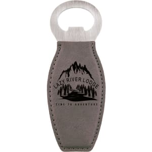 4 5/8 in. Gray Magnetic Rounded Leatherette Bottle Openers — catalog reference 1876