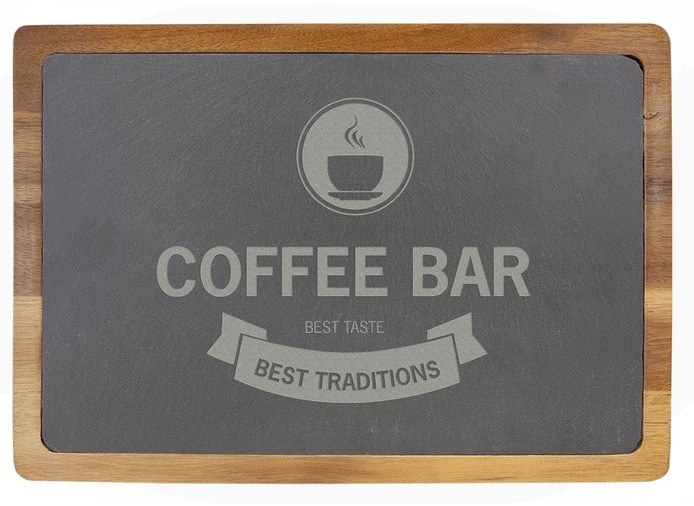 13 x 9 in. Acacia Wood/Slate Cutting Board — catalog reference 1027
