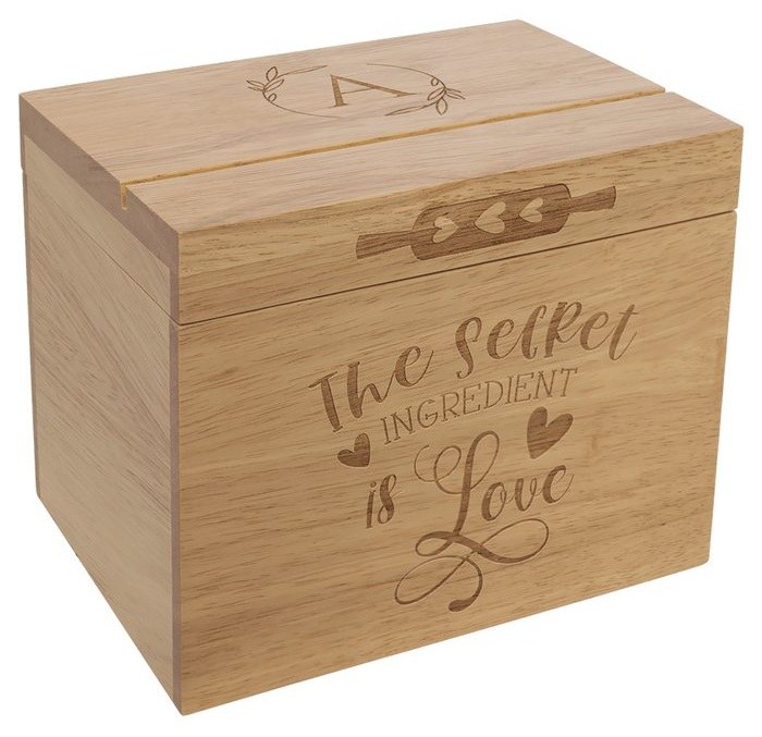Wooden Recipe Box — catalog reference 1032
