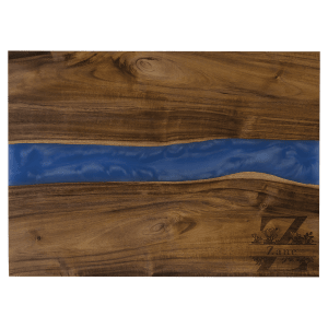 15 3/4 x 11 3/4 in. Acacia with Blue Pearl Resin Serving Board — catalog reference 1034