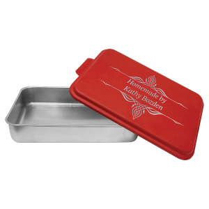 9 x 13 in. Red Aluminum Cake Pans with Colored Lid — catalog reference 1799