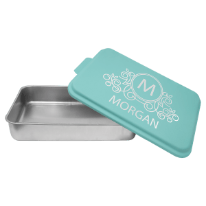 9 x 13 in. Teal Aluminum Cake Pans with Colored Lid — catalog reference 1801