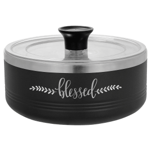 1 1/4 Quart Black Serving Bowl with Lid — catalog reference 1803
