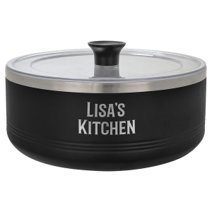 3 Quart Black Serving Bowl with Lid — catalog reference 1807