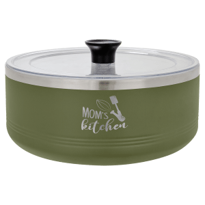 3 Quart Olive Green Serving Bowl with Lid — catalog reference 1810