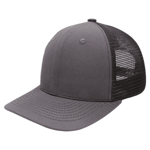Charcoal/Black Classic 6-Panel Trucker Hats — catalog reference 1604