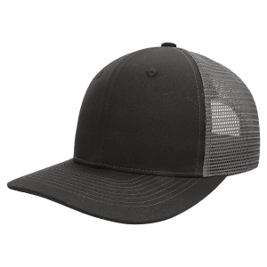 Black/Charcoal Classic 6-Panel Trucker Hats — catalog reference 1603
