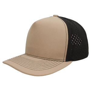 Desert Tan/Black 5-Panel Performance Hats — catalog reference 1610