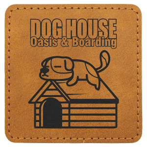 3" x 3" Light Brown Premier Leatherette Square Patch with Premium Adhesive - Collection — catalog reference 186