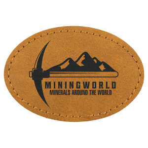 3" x 2" Light Brown Premier Leatherette Oval Patch with Premium Adhesive - Collection — catalog reference 159