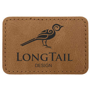 3" x 2" Medium Brown Premier Leatherette Rectangle Patch with Premium Adhesive - Collection — catalog reference 124