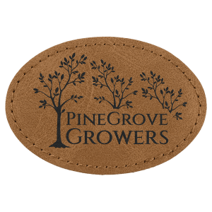 3" x 2" Medium Brown Premier Leatherette Oval Patch with Premium Adhesive - Collection — catalog reference 160
