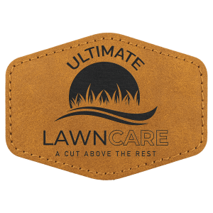Hex Patch with Premium Adhesive - Leatherette, Collection 3 1/2" x 2 1/2", Light Brown — catalog reference 204