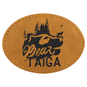 Oval Patch with Premium Adhesive - Leatherette, Collection 3 1/2" x 2 1/2", Light Brown — catalog reference 168