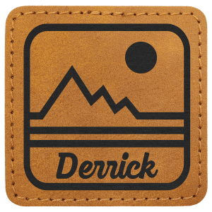 2 1/2" x 2 1/2" Light Brown Premier Leatherette Square Patch with Premium Adhesive - Collection — catalog reference 177