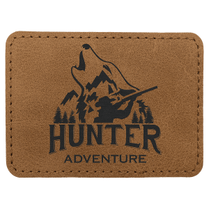 3 1/2" x 2 1/2" Medium Brown Premier Leatherette Rectangle Patch with Premium Adhesive - Collection — catalog reference 133