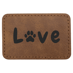3" x 2" Dark Brown Premier Leatherette Rectangle Patch with Premium Adhesive - Collection — catalog reference 125