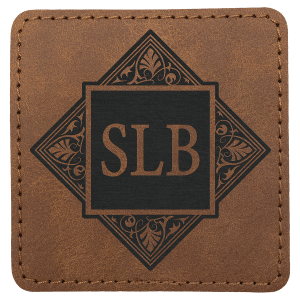 3" x 3" Dark Brown Premier Leatherette Square Patch with Premium Adhesive - Collection — catalog reference 188