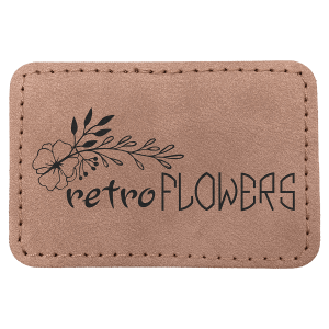 3" x 2" Blush Premier Leatherette Rectangle Patch with Premium Adhesive - Collection — catalog reference 126