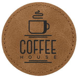 2 1/2" Medium Brown Premier Leatherette Round Patch with Premium Adhesive - Collection — catalog reference 142