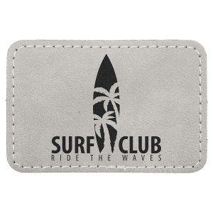 3" x 2" Light Gray Premier Leatherette Rectangle Patch with Premium Adhesive - Collection — catalog reference 127