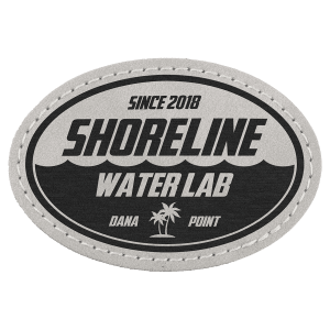 3" x 2" Light Gray Premier Leatherette Oval Patch with Premium Adhesive - Collection — catalog reference 163