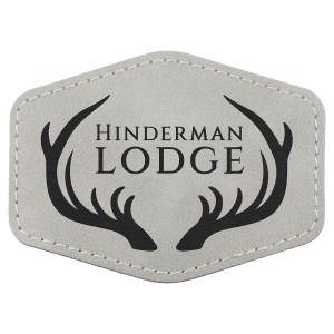 Hex Patch with Premium Adhesive - Leatherette, Collection 3 1/2" x 2 1/2", Light Gray — catalog reference 208