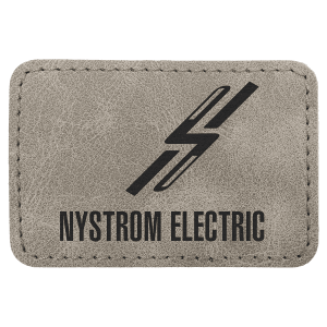 3" x 2" Gray Premier Leatherette Rectangle Patch with Premium Adhesive - Collection — catalog reference 128