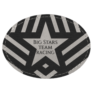 Oval Patch with Premium Adhesive - Leatherette, Collection 3 1/2" x 2 1/2", Light Gray — catalog reference 172