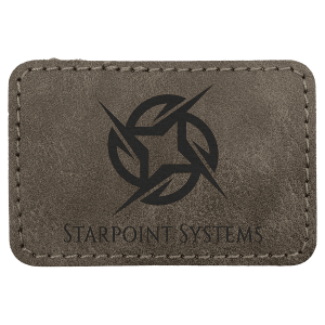 3" x 2" Dark Gray Premier Leatherette Rectangle Patch with Premium Adhesive - Collection — catalog reference 129